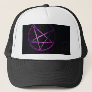 purple pentagram trucker hat