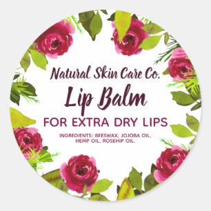 Purple Peonies And Foliage Lip Balm Labels