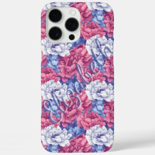 Purple Peonies Custom Name Iphone Case For Friends