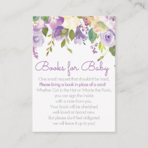 Purple Peonies Livres Pour Invitation Bébé Insérer