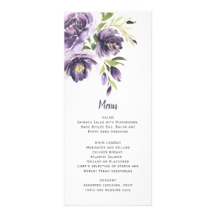 Purple Peonies Mariage de verdure Menu