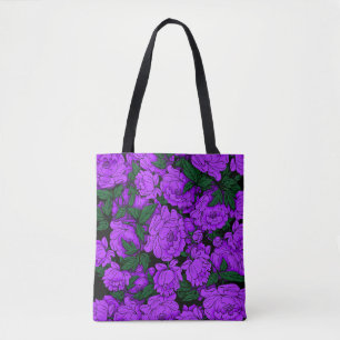 Purple Peonies Tote Bag