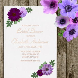 Purple Peony Floral Bridal Shower