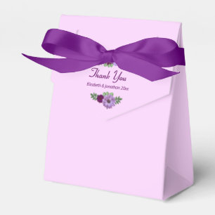 Purple Peony Floral Wedding Favor Box