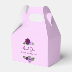 Purple Peony Floral Wedding Favor Box