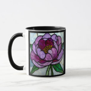 Purple Peony Stained  Mug