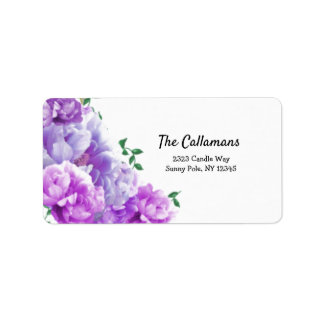 Purple Peony Swag Address Label