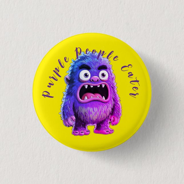 PURPLE PEOPLE EATER 1 INCH ROUND BUTTON (Front)