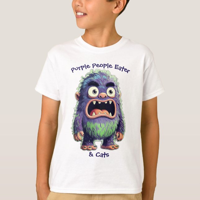 PURPLE PEOPLE EATER & CATS T-Shirt (Front)