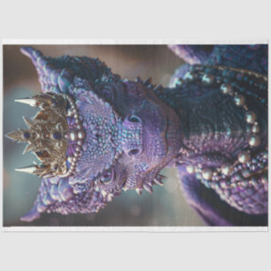 Purple People Eater Dragon Decoupage Tissue Paper