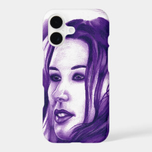 Purple People Woman Portrait Art original