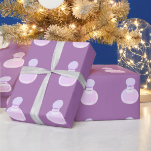 Purple Perfume Bottle Wrapping Paper