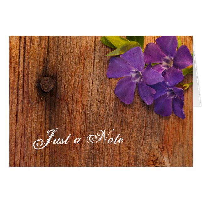 Purple Periwinkle and Barn Wood Just a Note (Front Horizontal)