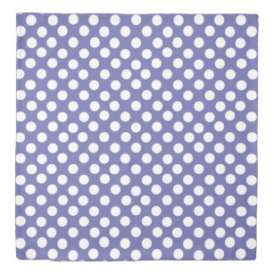 purple periwinkle white polka dots  duvet cover