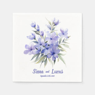 Purple Periwinkles 2: Personalized Wedding Napkins