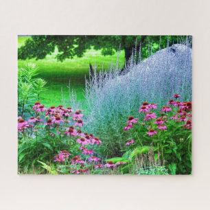 Purple Perovskia and Echinacea Jigsaw Puzzle