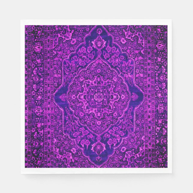 Purple Persian carpet  look - Tabris Napkin (Front)