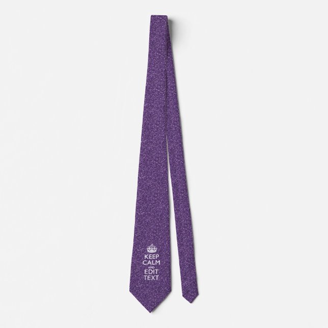 Purple Personalize KEEP CALM AND Your Text Tie (Front)