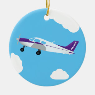 Purple Personalized Aviation Ornament