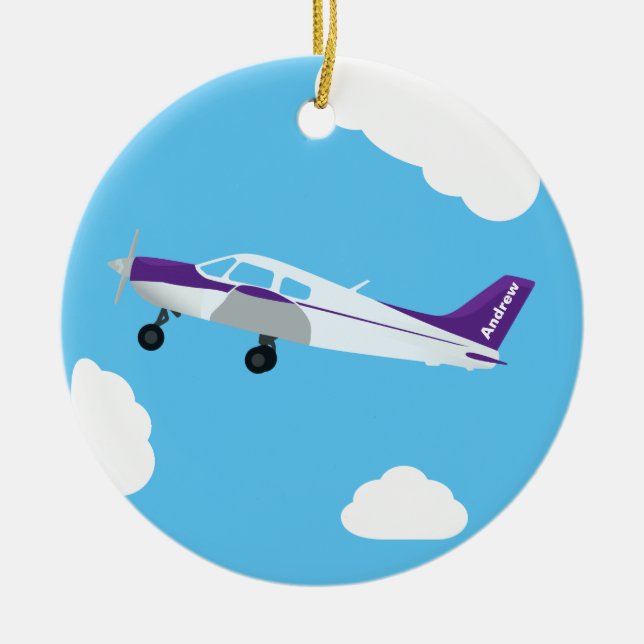 Purple Personalized Aviation Ornament (Front)