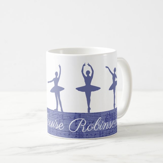 Purple Personalized Ballerina Ballet Teacher Coffee Mug (Front Right)