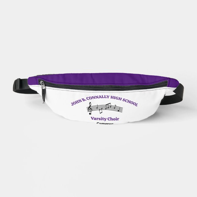 Purple Personalized Choir Singer Music Notes Fanny Pack (Front)