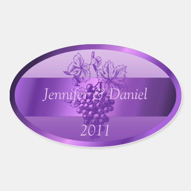 Purple Personalized Custom Wine Labels (Front)