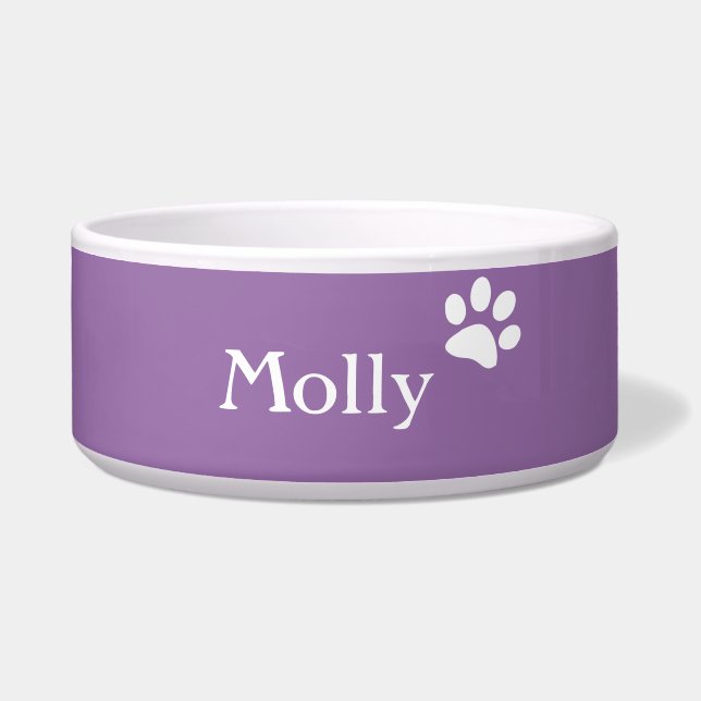 Purple  | Personalized Dog Dish (Front)