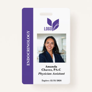 Purple Personalized Employee ID Photo Name Badge