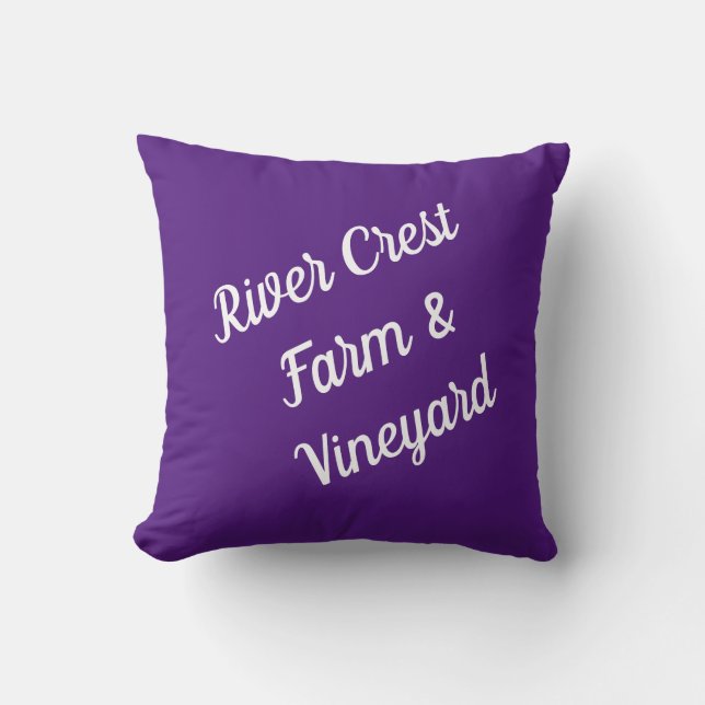 Purple Personalized Farm or Ranch Throw Pillow (Front)