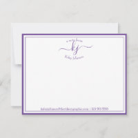 Purple Personalized | From The Desk Of Note Card