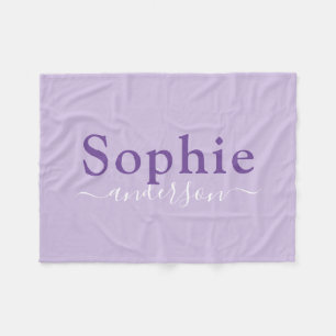 Purple personalized girl fleece blanket