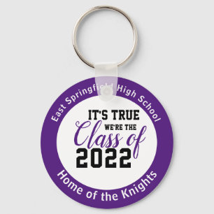 Purple Personalized High School Class of 2022 Keychain
