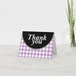 Purple Personalized Houndstooth Thank You cards