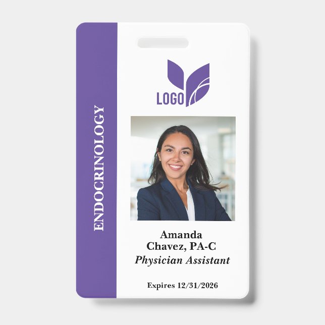 Purple Personalized ID Employee Badge (Front)