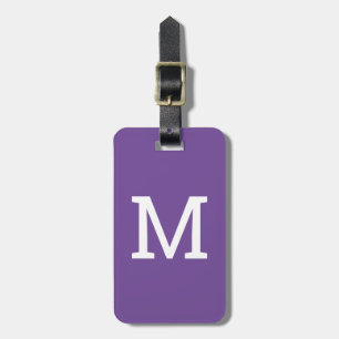Purple Personalized Initial Luggage Tag