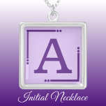 Purple personalized initial silver plated necklace<br><div class="desc">Personalized necklace /  pendant.
Add your initial.
Colour scheme: purple</div>