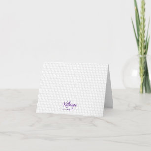 Purple Personalized Knit Stitch Note Card