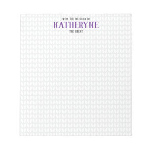 Purple Personalized Knit Stitch Notepad