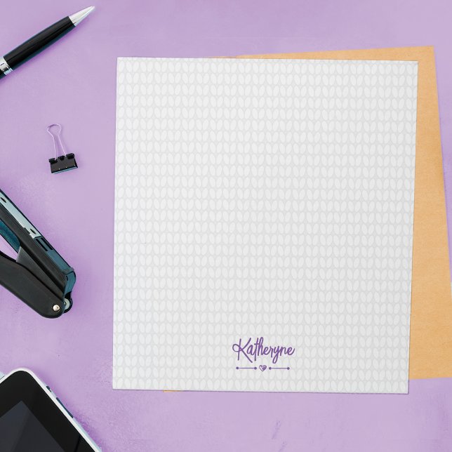 Purple Personalized Knit Stitch Notepad (Creator Uploaded)