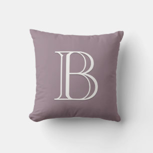Purple Personalized Letter Monogram Initial Throw Pillow