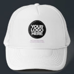 Purple | Personalized Logo and Text Baseball Trucker Hat<br><div class="desc">Create your very own corporate cute chic purple Trucker Hat! Our sleek and contemporary template comes in a variety of colours, offering full customization options to showcase your business logo, chosen photograph or image. Enhance personalization by adding your name, company slogan or moniker, promotional Instagram handle, or any personalized text...</div>