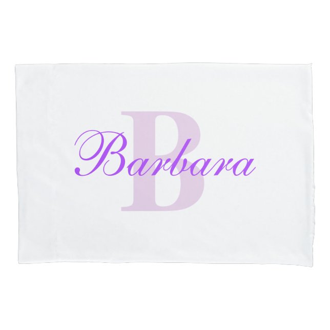 Purple Personalized Monogram Custom Pillow Case (Front)