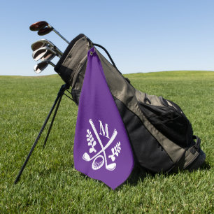 Purple Personalized Monogrammed Golf Towel
