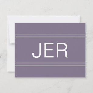 Purple Personalized Monogrammed Name Initial Chic Card