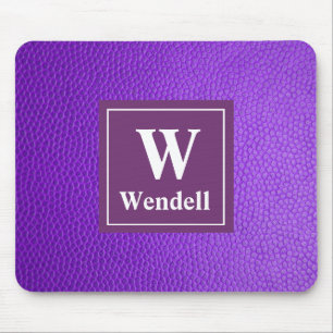 Purple Personalized Mouse Pad with Initial Name