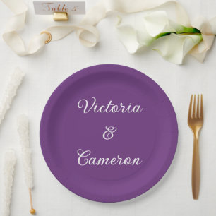 Purple Personalized Paper Plate