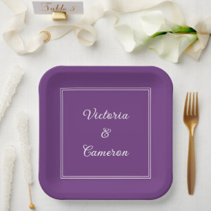 Purple Personalized Paper Plate