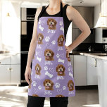 Purple Personalized Pet Photo Dog Lover Instagram Apron<br><div class="desc">Show off your love for your furry companion with the "Cute Custom Love Paw Print Dog Lover Pet Photo" design. This personalized product allows you to feature your favourite pet photo, creating a heartwarming tribute to your beloved dog. With an adorable paw print motif and customizable options, it's the perfect...</div>