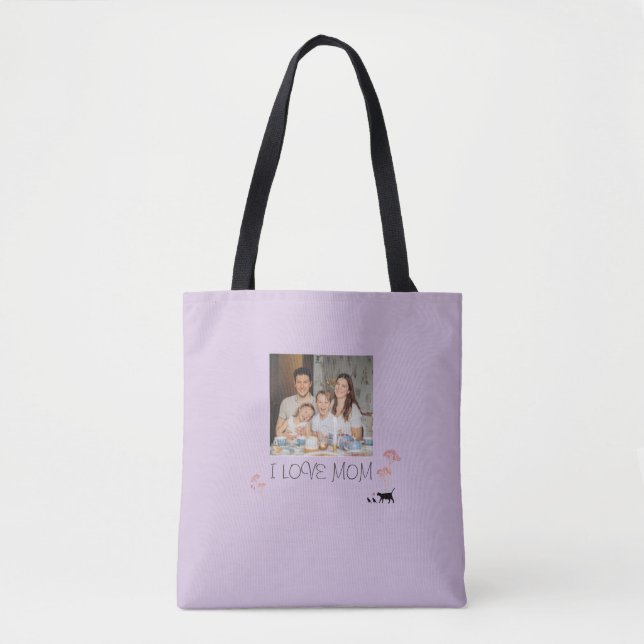 Purple Personalized Photo and Mohters Day Tote Bag (Front)